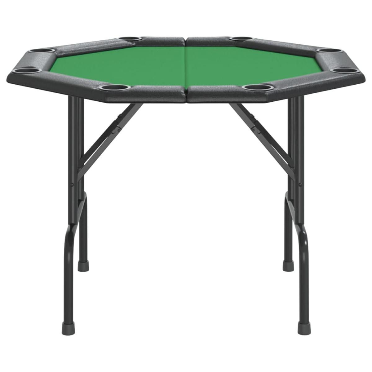 Mesa de póquer plegable para 8 jugadores verde 108x108x75 cm