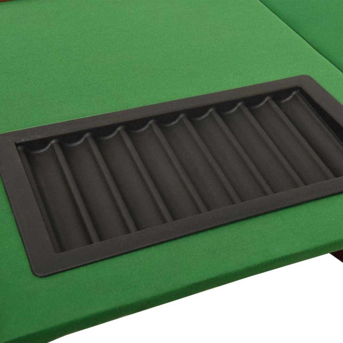Mesa de póquer 10 jugadores bandeja fichas verde 160x80x75 cm