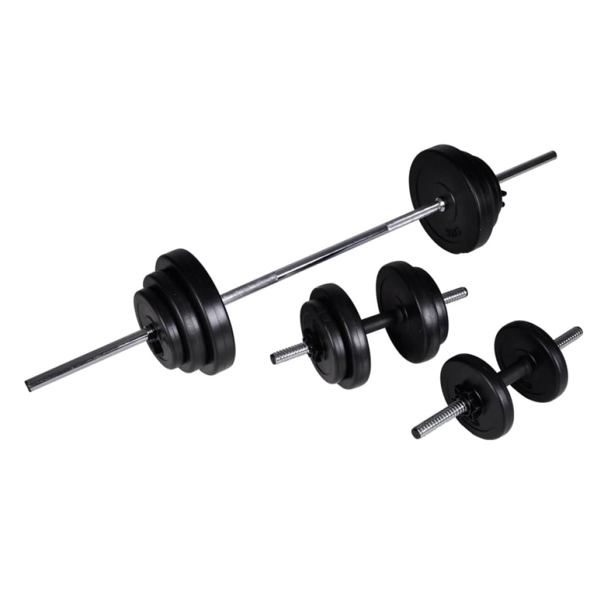 Set de pesas + 2 mancuernas 30,5 kg