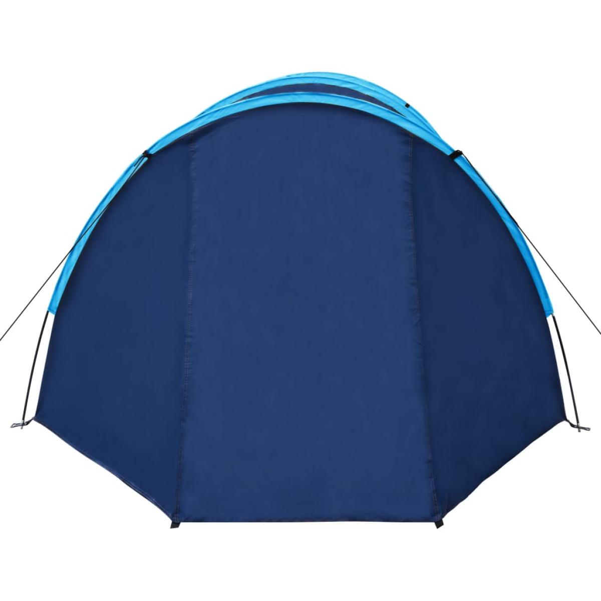 Tienda de campaña 4 personas azul marino/azul claro