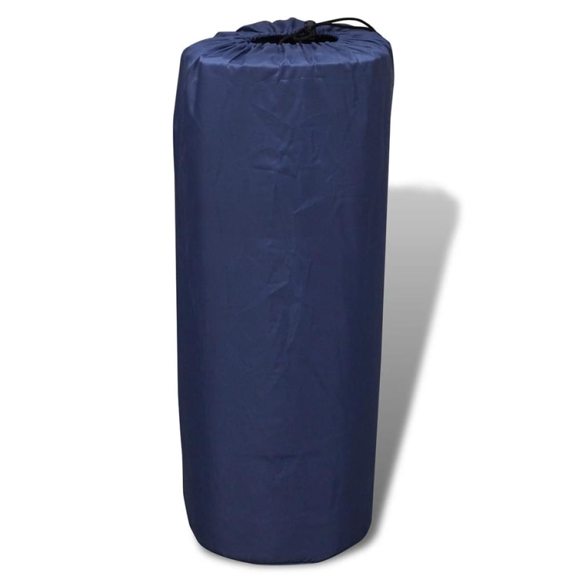 Colchón doble de aire autoinflable azul 190x130x5 cm 
