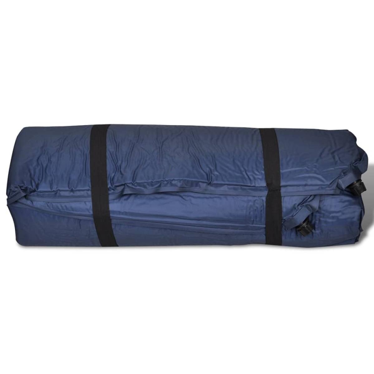 Colchón doble de aire autoinflable azul 190x130x5 cm 