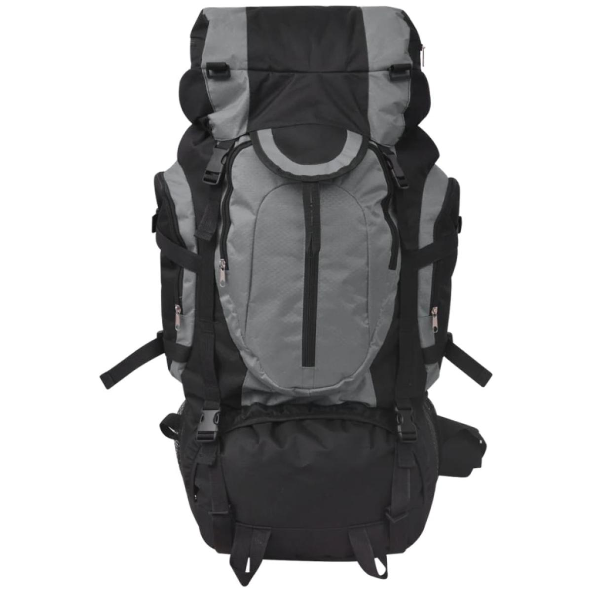 Mochila excursionismo XXL 75 L Negro y gris