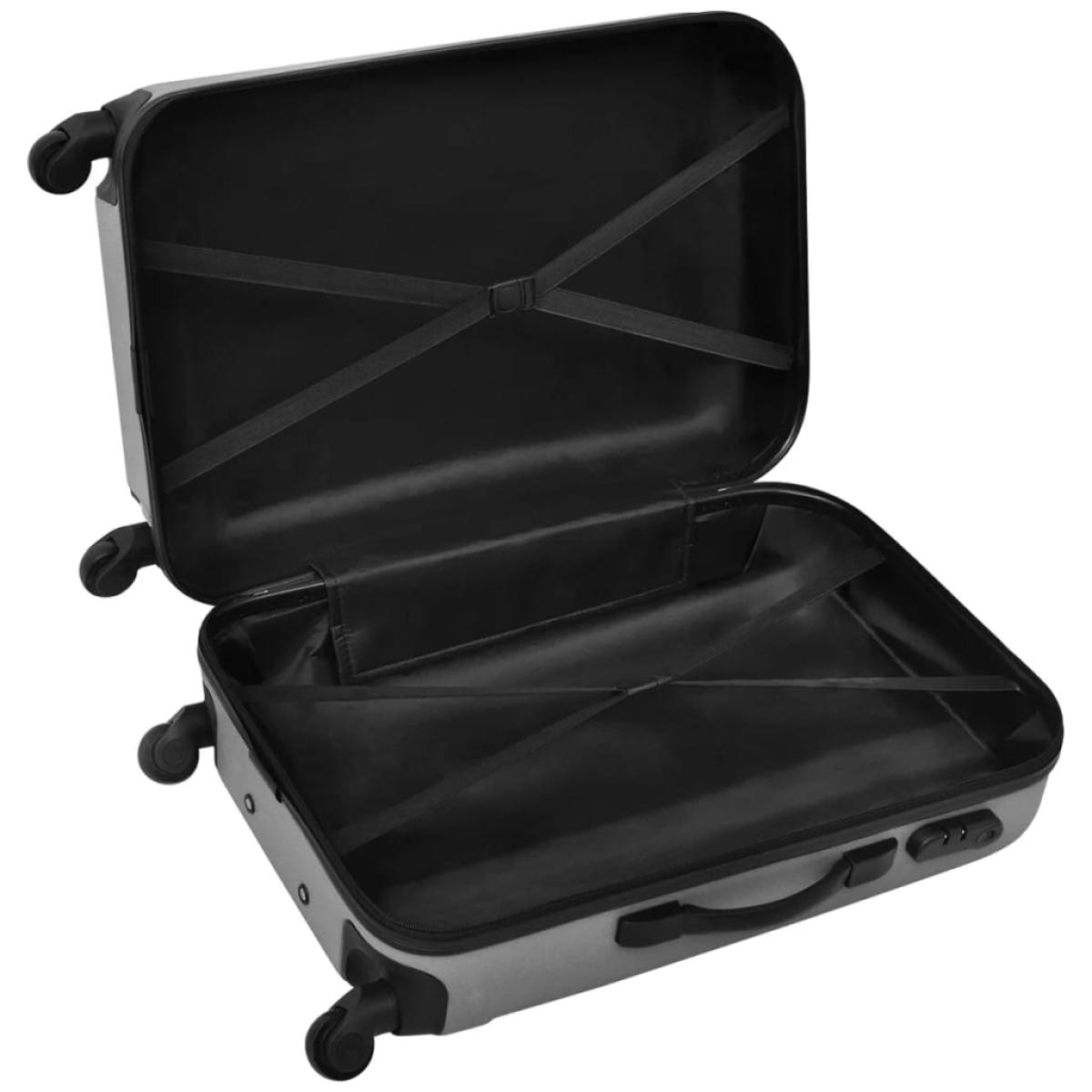 Juego de maletas trolley rígidas 3 pzas plateado 45,5/55/66 cm