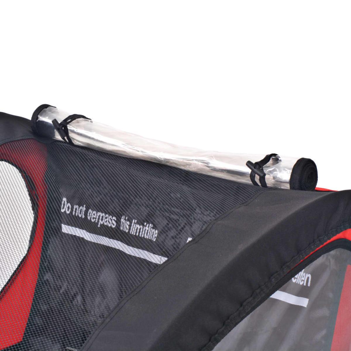 Remolque de bicicleta para niños rojo y negro 30 kg