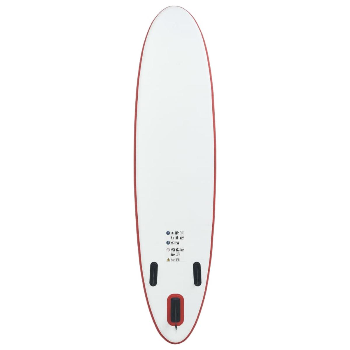Juego de tabla de paddle surf hinchable rojo y blanco