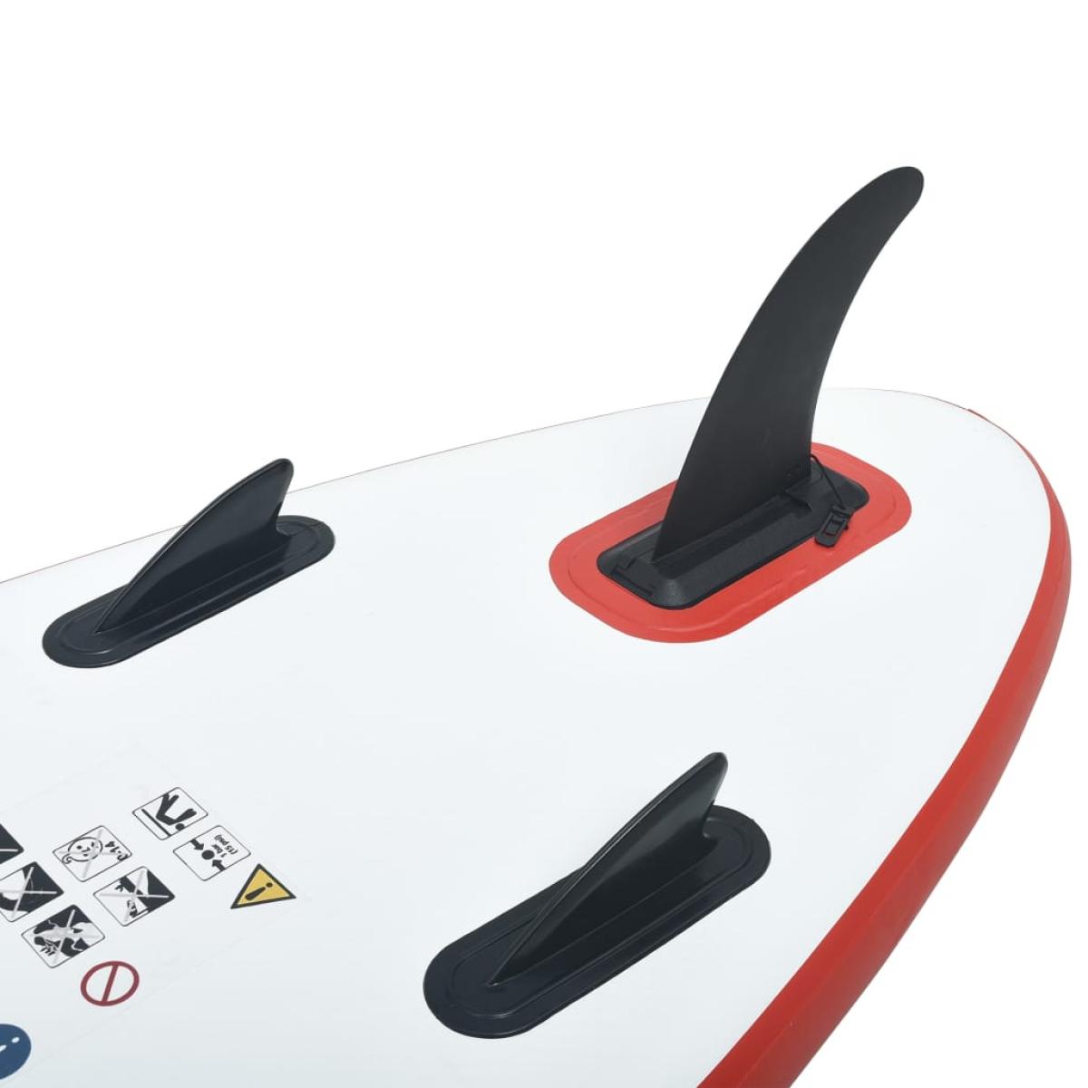 Juego de tabla de paddle surf hinchable rojo y blanco