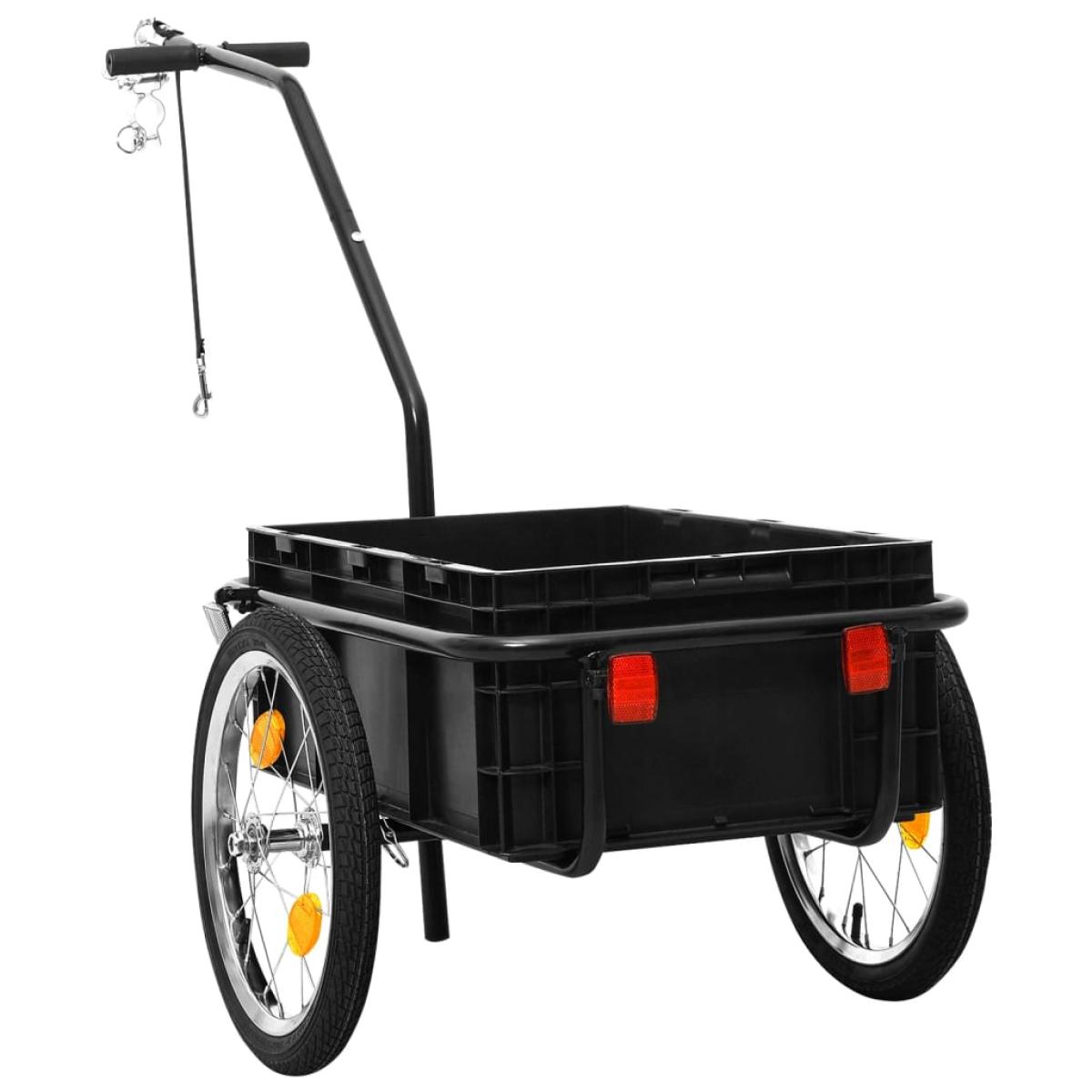 Remolque de carga para bicicletas acero negro 155x60x83 cm