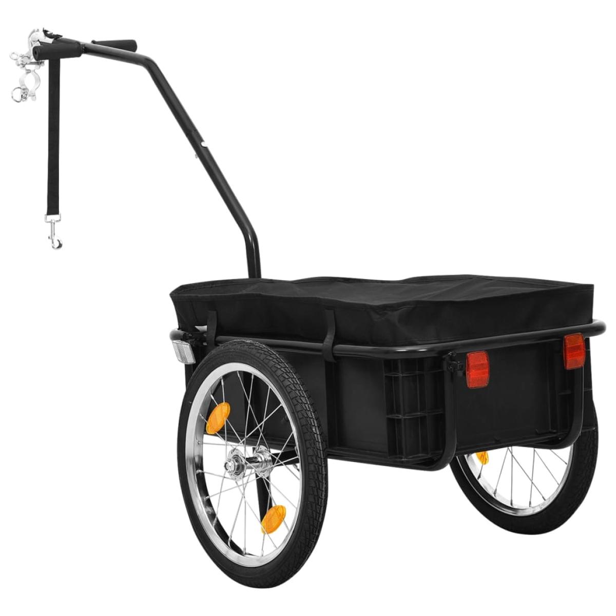Remolque de carga para bicicletas acero negro 155x60x83 cm