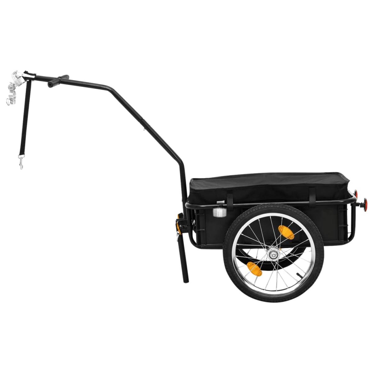 Remolque de carga para bicicletas acero negro 155x60x83 cm