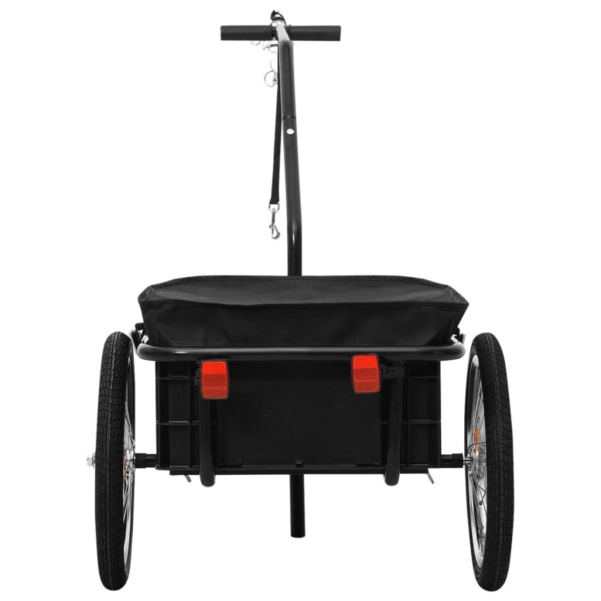 Remolque de carga para bicicletas acero negro 155x60x83 cm