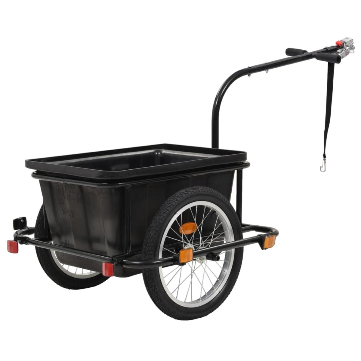 Remolque de carga para bicicletas negro 50 L