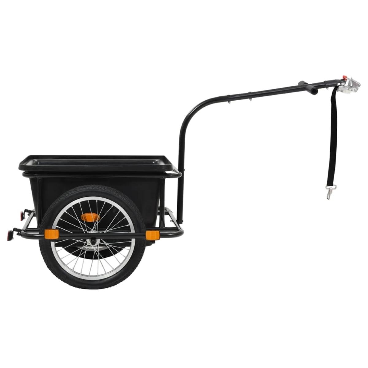 Remolque de carga para bicicletas negro 50 L