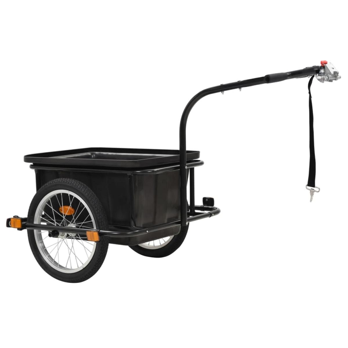 Remolque de carga para bicicletas negro 50 L