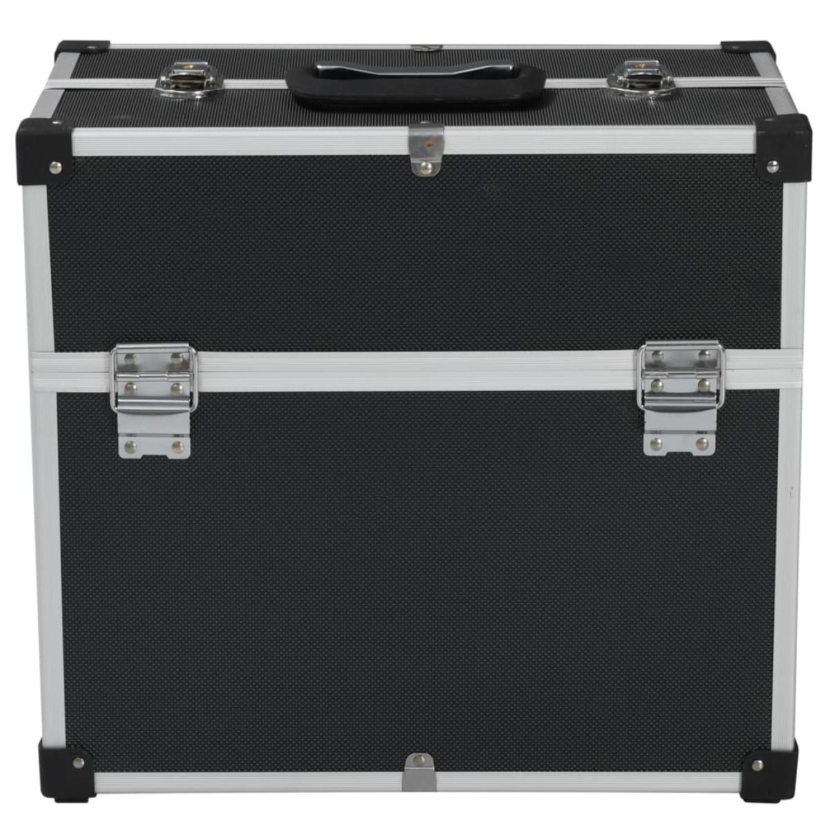 Caja de herramientas aluminio negro 38x22,5x34 cm 