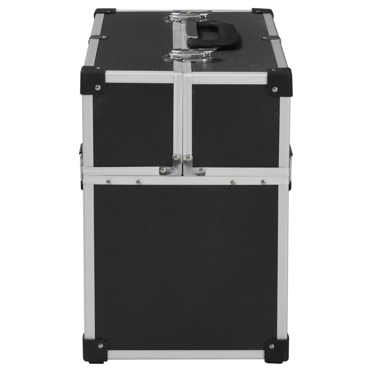 Caja de herramientas aluminio negro 38x22,5x34 cm 