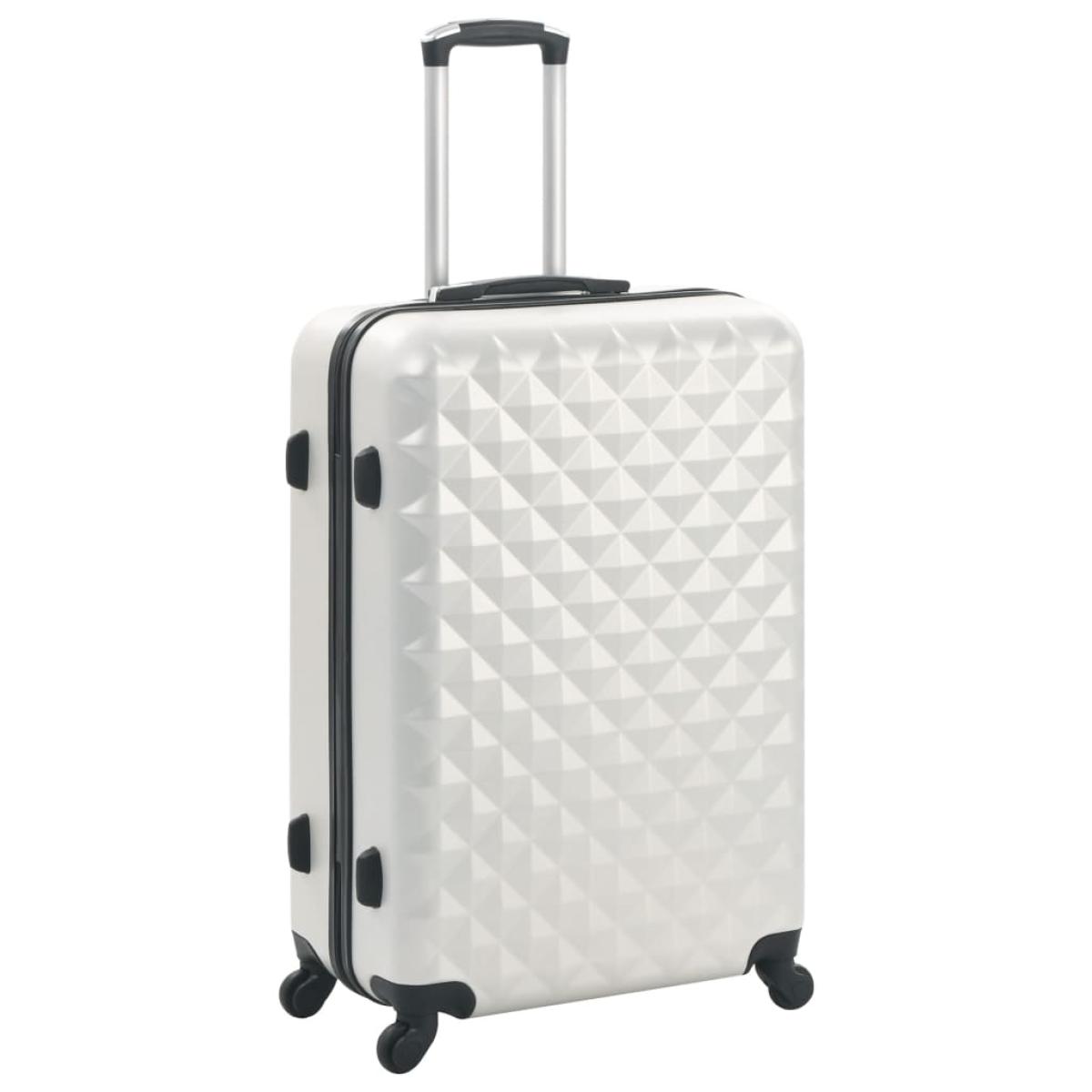 Juego de maletas rígidas trolley 3 pzas plateado brillante ABS