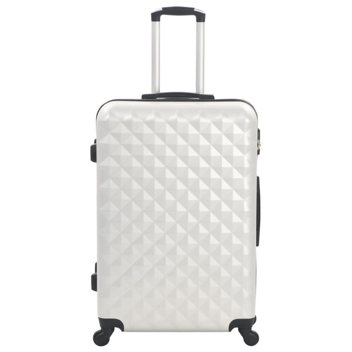 Juego de maletas rígidas trolley 3 pzas plateado brillante ABS