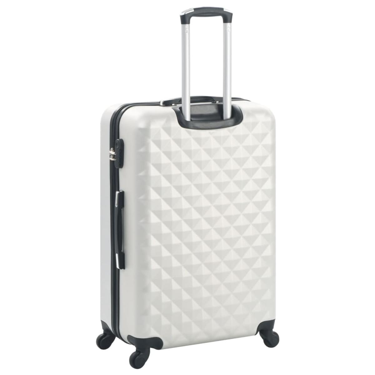 Juego de maletas rígidas trolley 3 pzas plateado brillante ABS