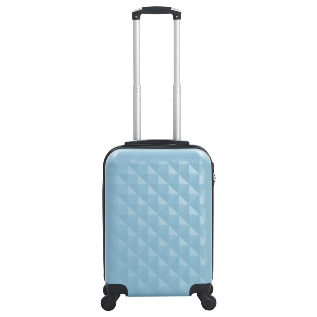 Maleta con ruedas trolley rígida azul ABS