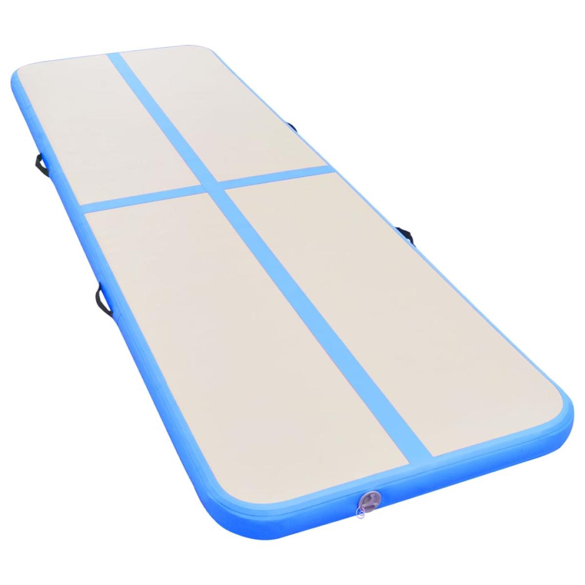 Esterilla inflable de gimnasia con bomba 300x100x10 cm PVC azul  