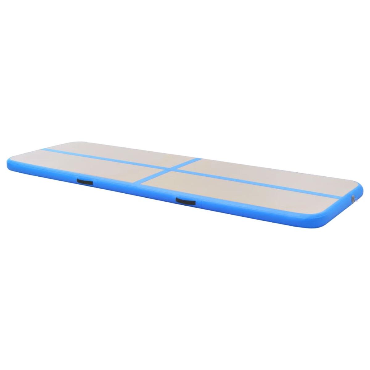 Esterilla inflable de gimnasia con bomba 300x100x10 cm PVC azul  