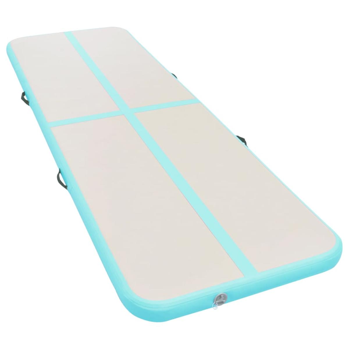 Esterilla inflable de gimnasia y bomba 400x100x10 cm PVC verde 