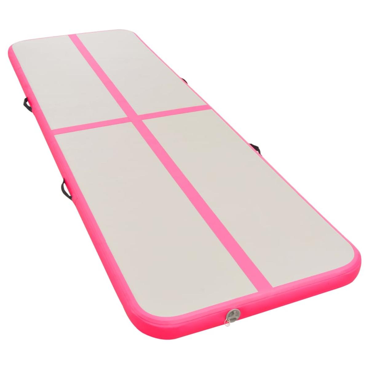 Esterilla inflable de gimnasia con bomba 600x100x10 cm PVC rosa