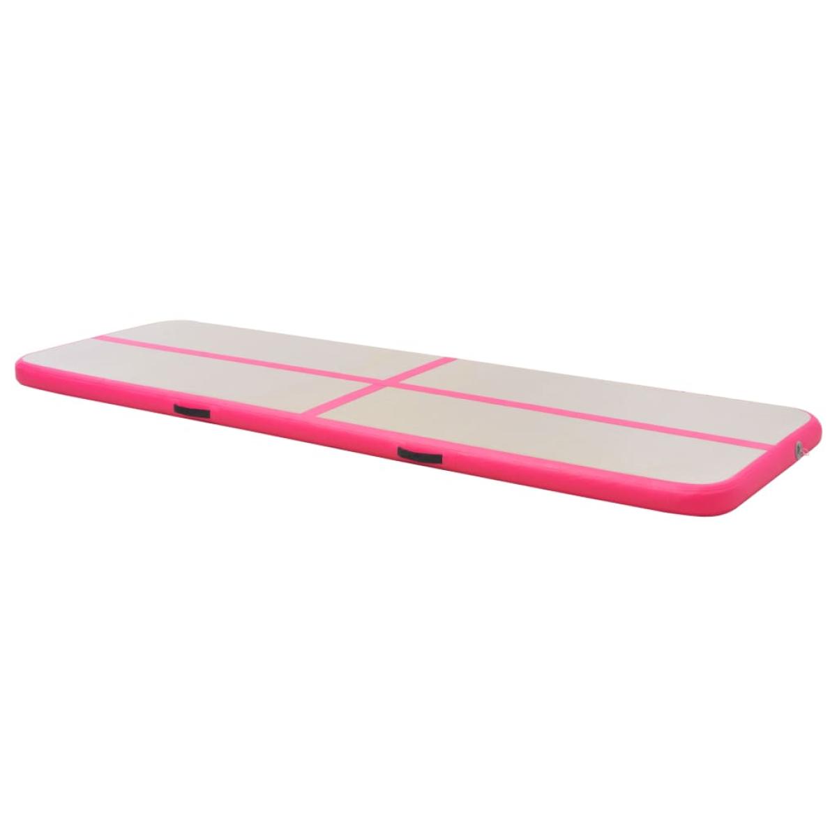 Esterilla inflable de gimnasia con bomba 600x100x10 cm PVC rosa