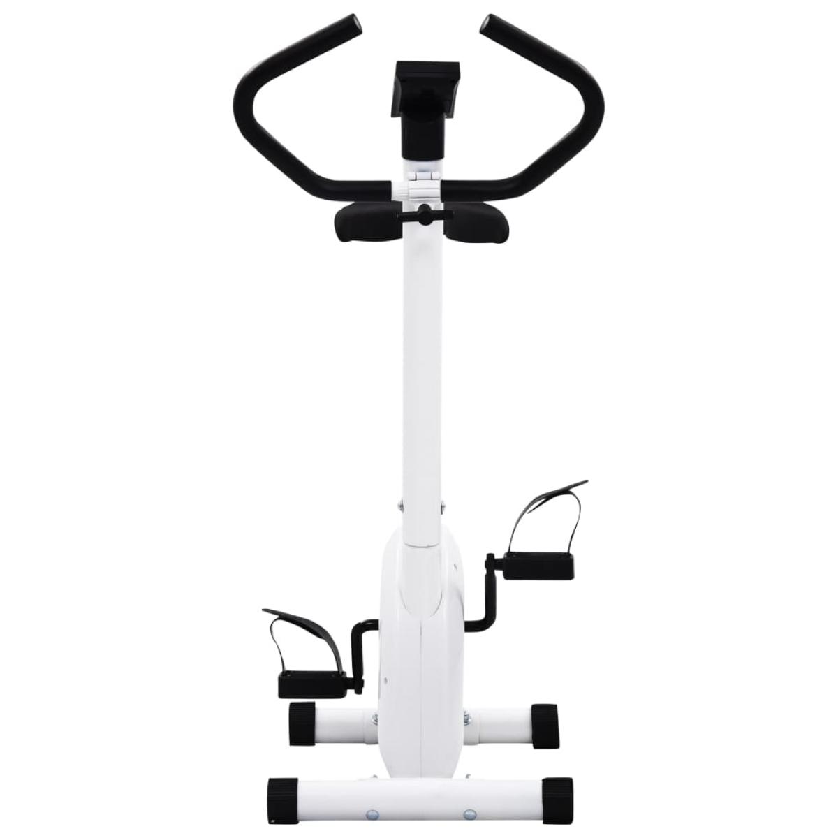 Bicicleta estática con resistencia de cinta blanco