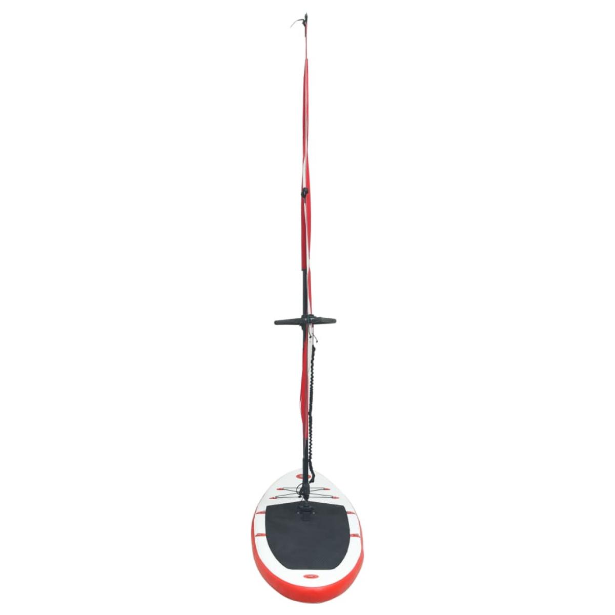 Tabla de paddle surf hinchable con set de vela rojo y blanco