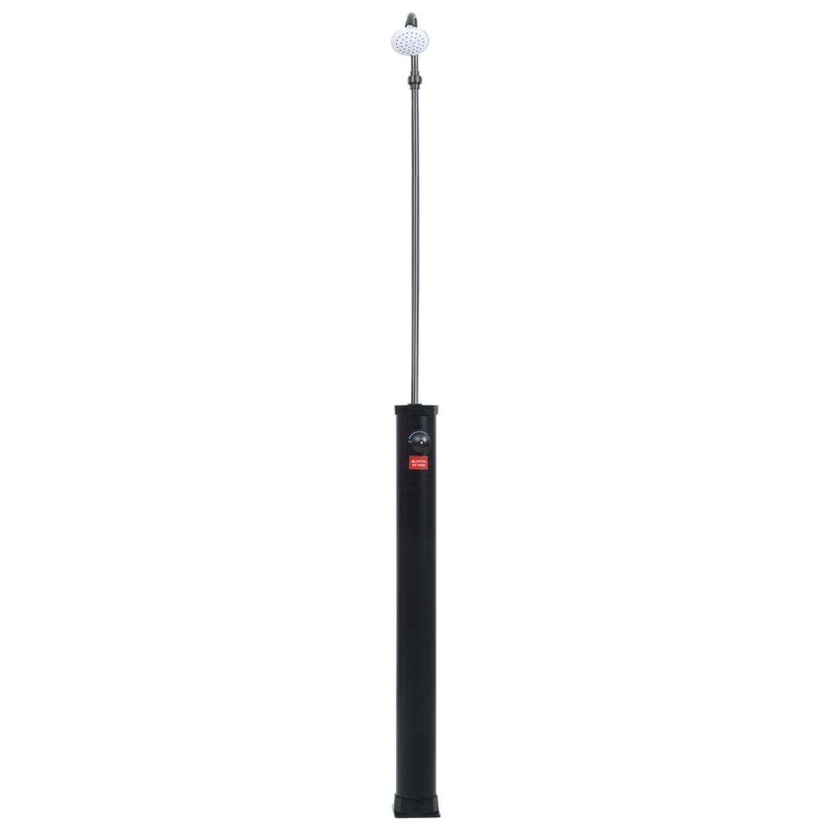 Ducha solar de jardín negro 215 cm 8 L