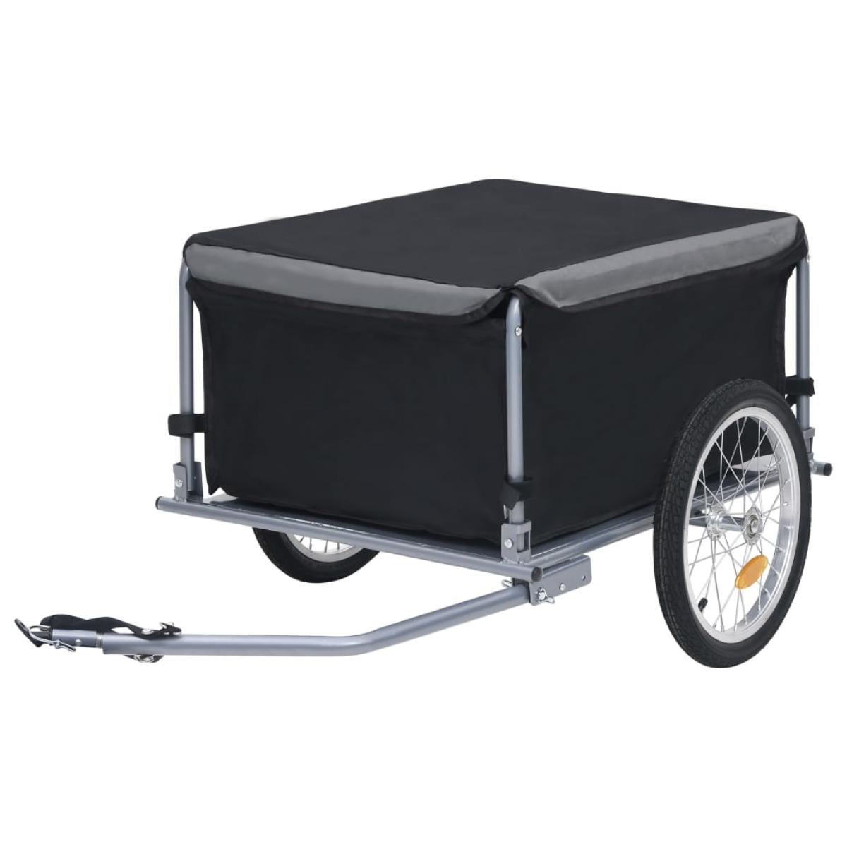 Remolque de carga para bicicletas negro y gris 65 kg