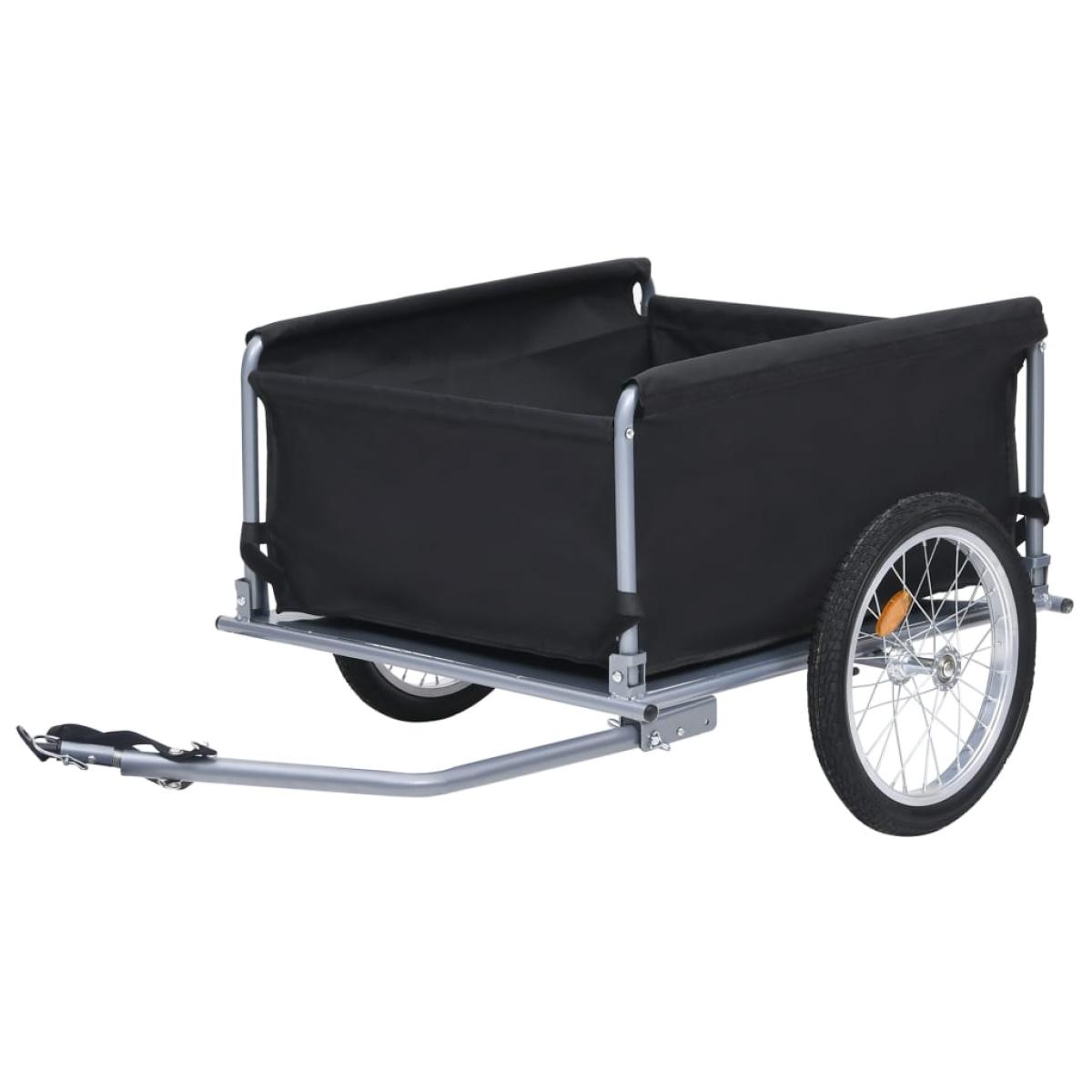 Remolque de carga para bicicletas negro y gris 65 kg