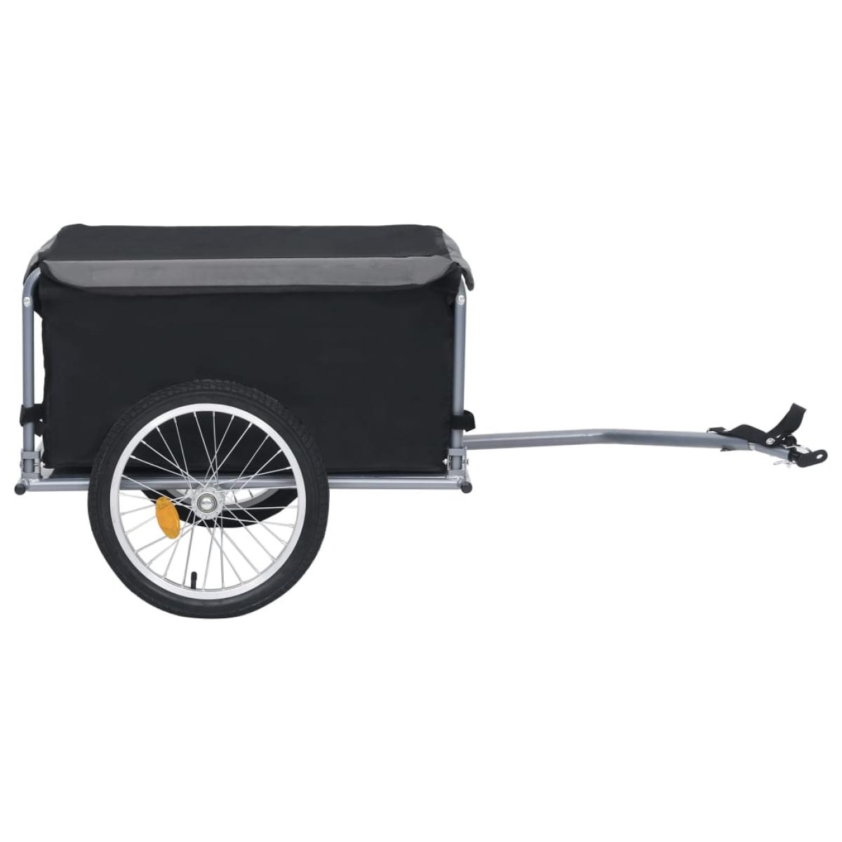 Remolque de carga para bicicletas negro y gris 65 kg