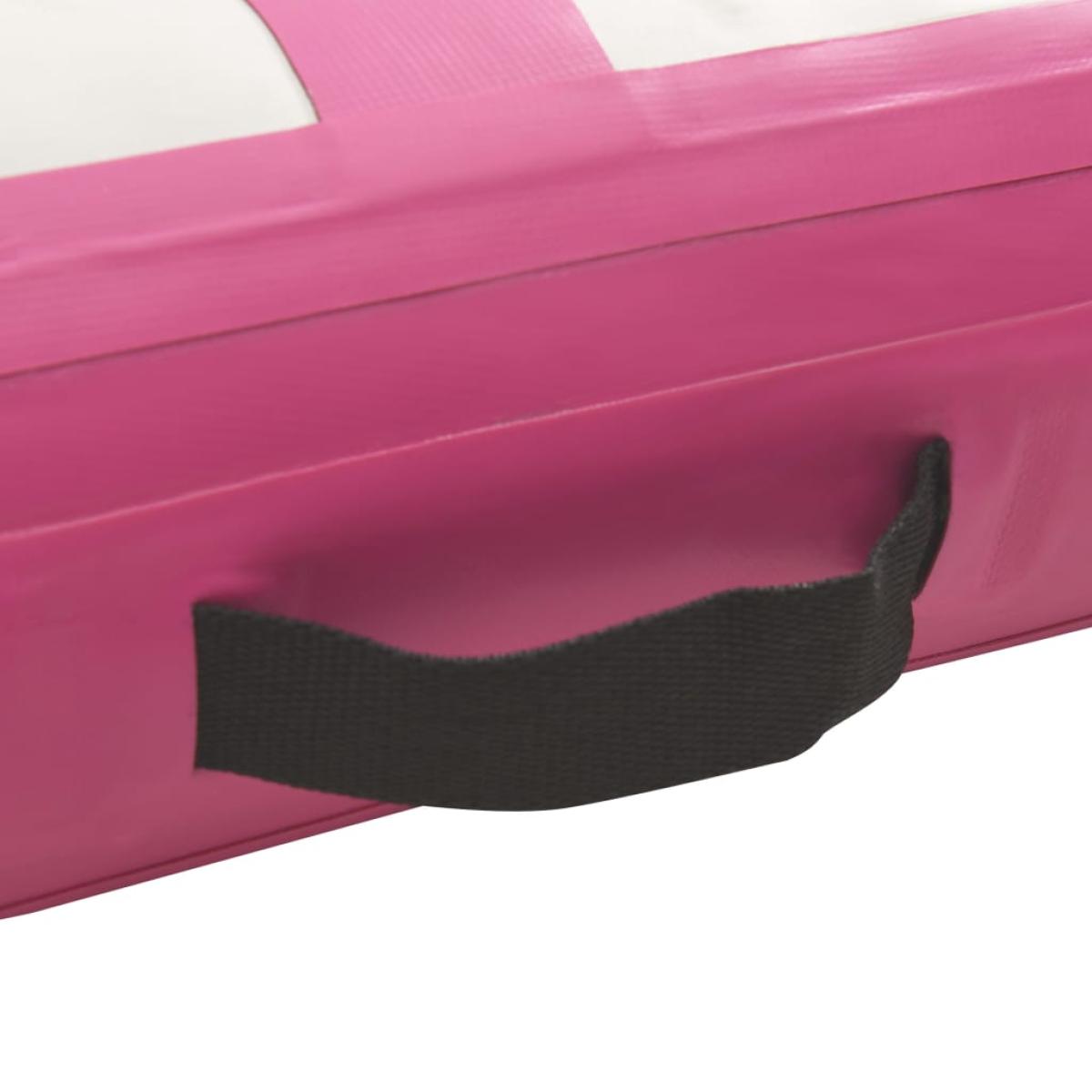 Esterilla inflable de gimnasia con bomba PVC rosa 60x100x10 cm