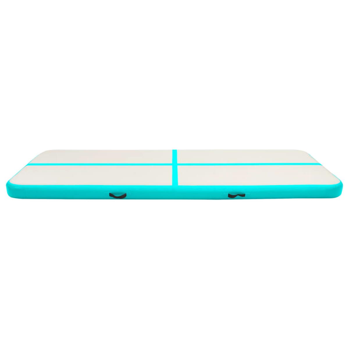 Esterilla inflable de gimnasia con bomba PVC verde 300x100x15cm