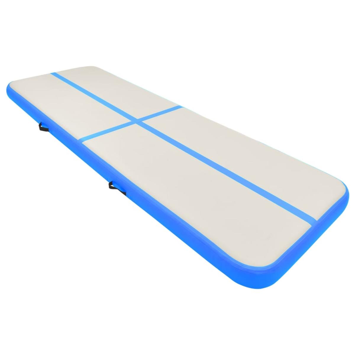 Esterilla inflable de gimnasia con bomba PVC azul 400x100x15 cm