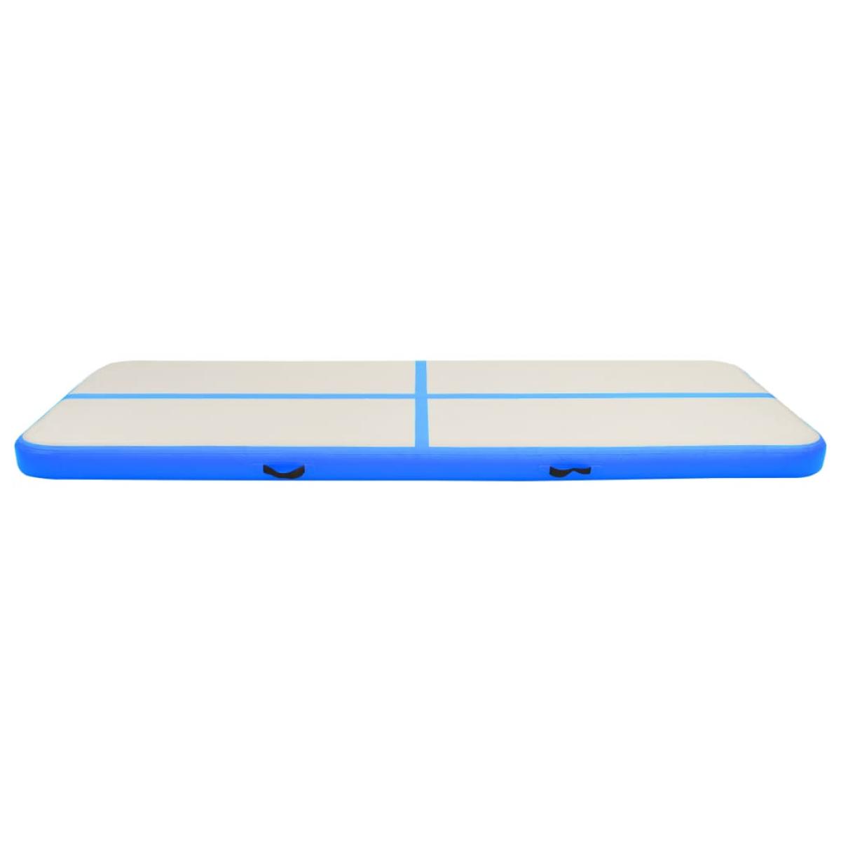 Esterilla inflable de gimnasia con bomba PVC azul 400x100x15 cm