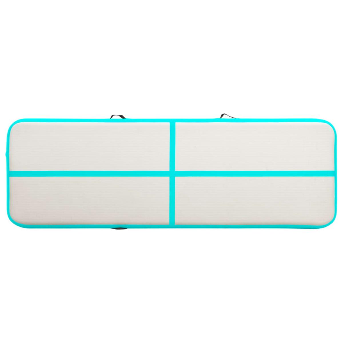 Esterilla inflable de gimnasia y bomba PVC verde 500x100x15 cm
