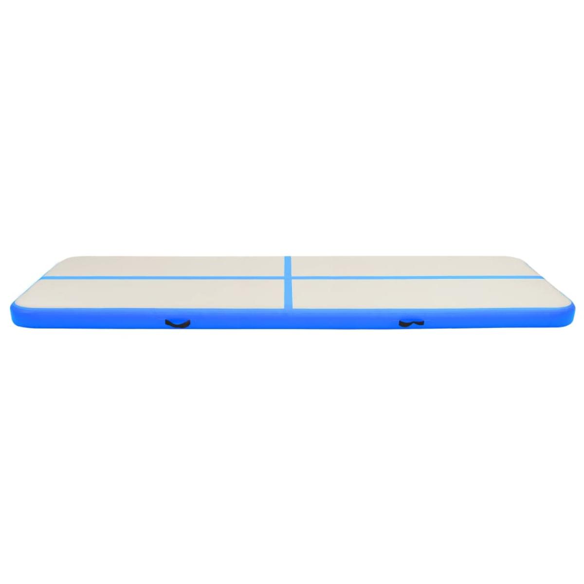 Esterilla inflable de gimnasia con bomba PVC azul 600x100x15 cm