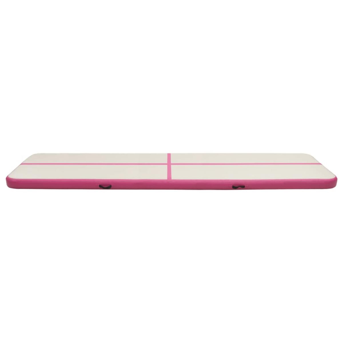 Esterilla inflable de gimnasia con bomba PVC rosa 700x100x15 cm
