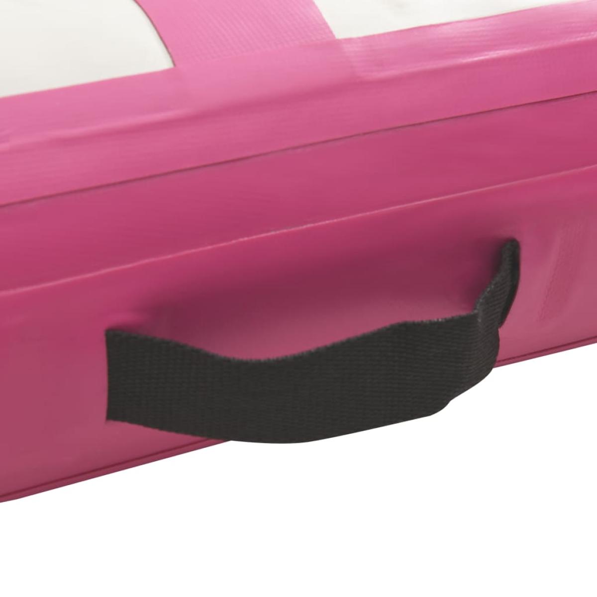 Esterilla inflable de gimnasia con bomba PVC rosa 700x100x15 cm