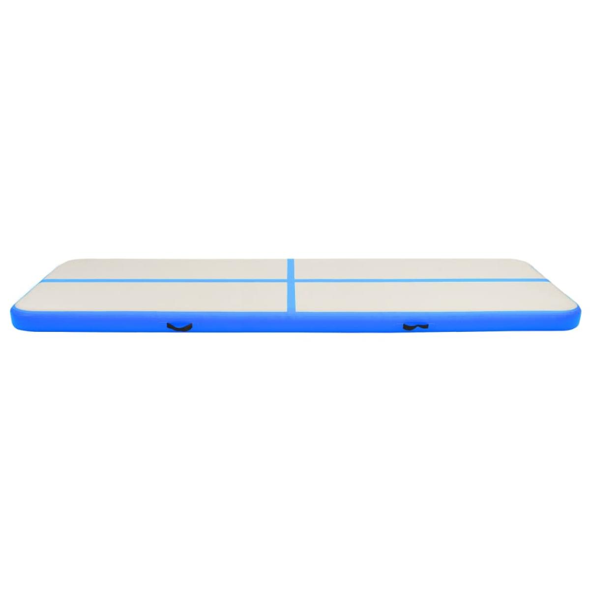 Esterilla inflable de gimnasia con bomba PVC azul 700x100x20 cm