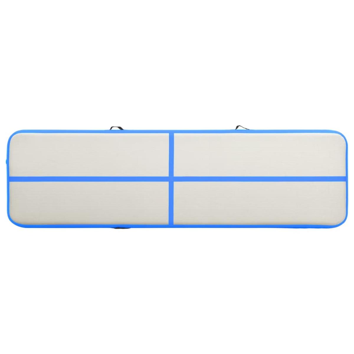 Esterilla inflable de gimnasia con bomba PVC azul 700x100x20 cm