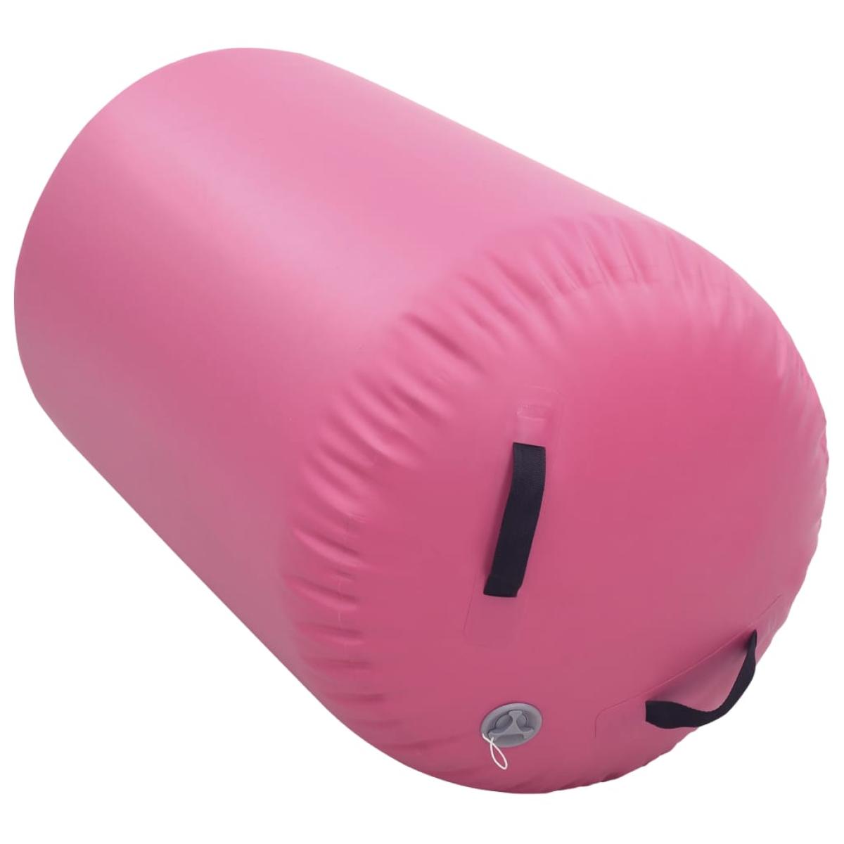 Rollo hinchable de gimnasia con bomba PVC rosa 100x60 cm