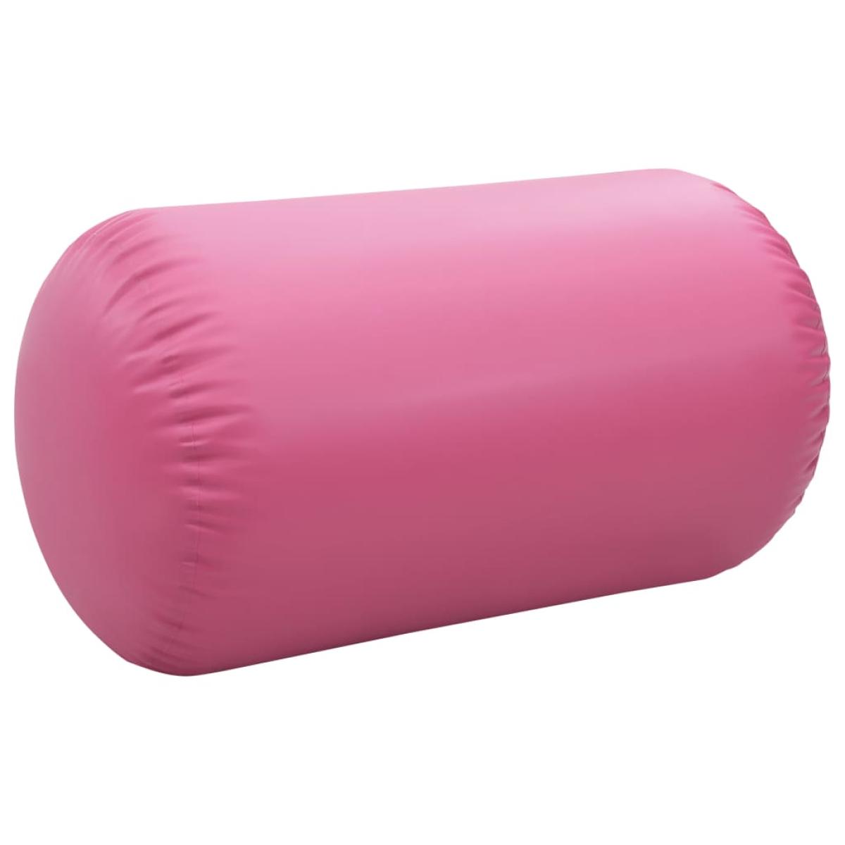 Rollo hinchable de gimnasia con bomba PVC rosa 100x60 cm
