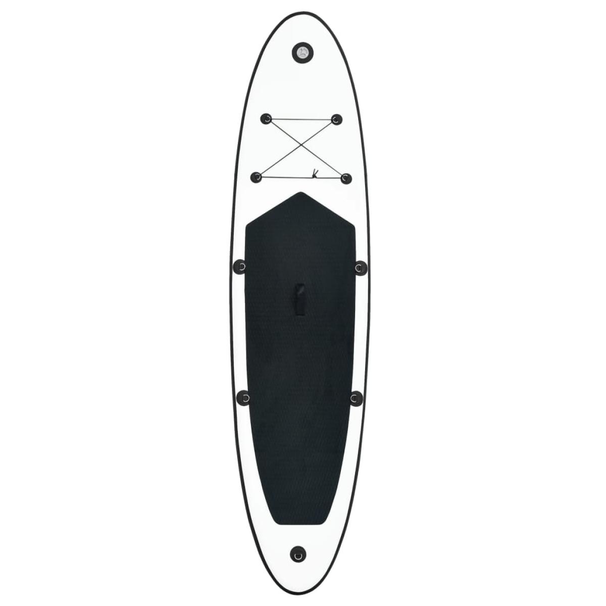Juego de tabla de paddle surf hinchable negro y blanco