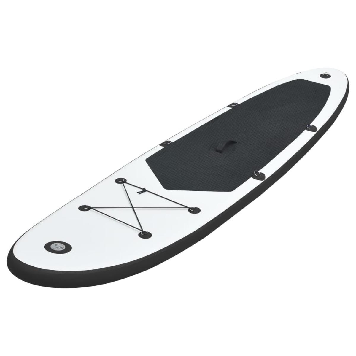 Juego de tabla de paddle surf hinchable negro y blanco