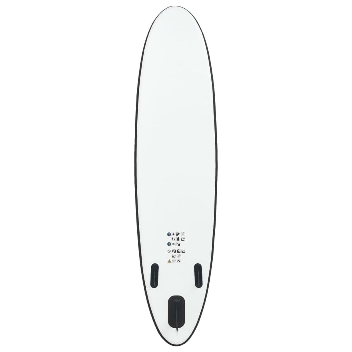 Juego de tabla de paddle surf hinchable blanco y negro